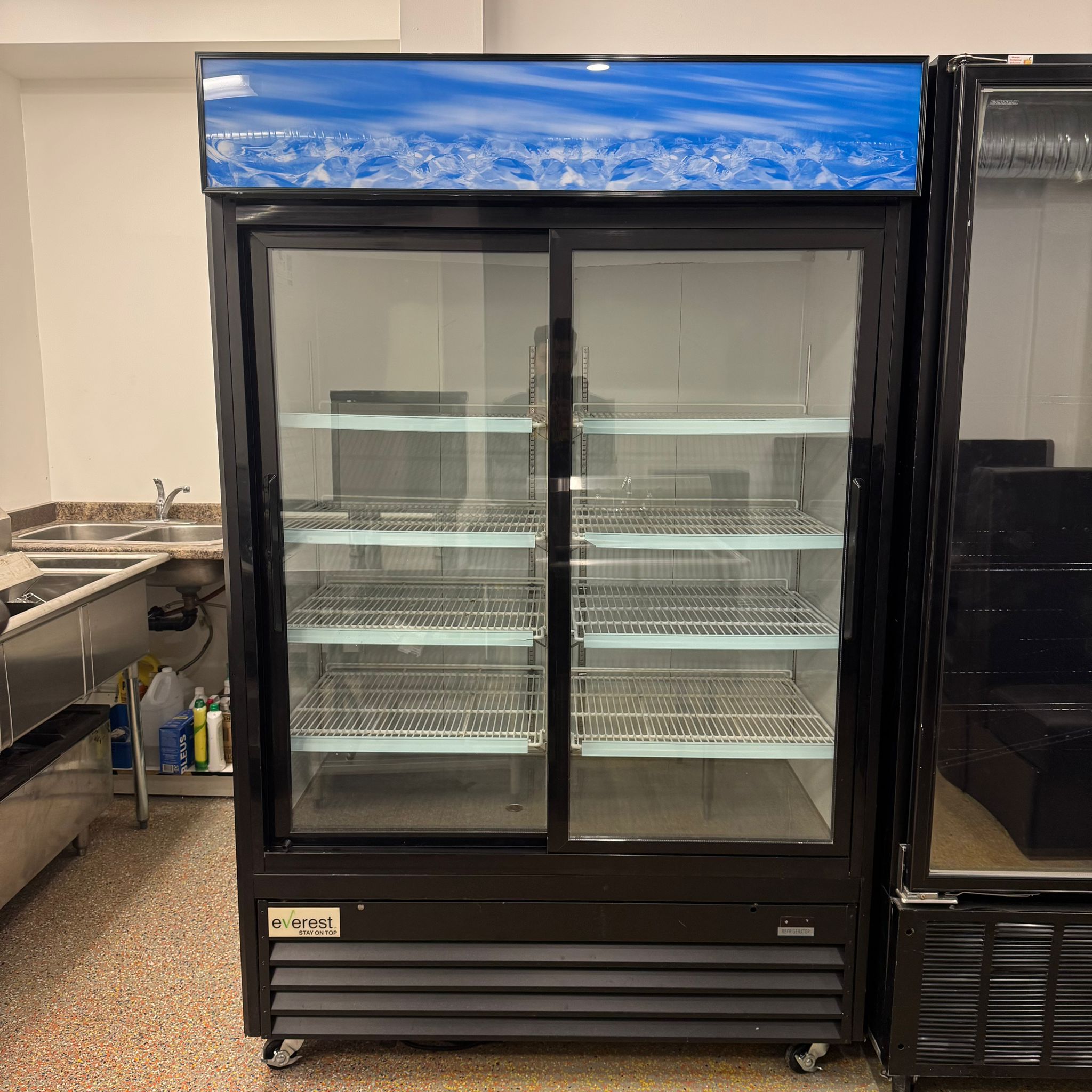 Everest GDC‑2‑53NRJ – Double Door Glass-Door Merchandiser Refrigerator
